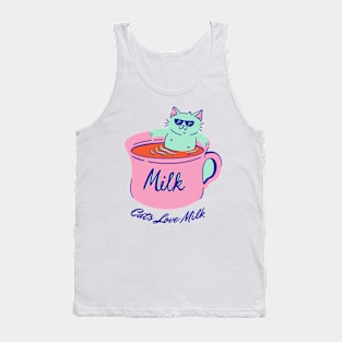 Cats Love Milk Tank Top